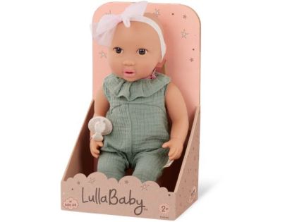LullaBaby Panenka 35 cm v overalu s čelenkou