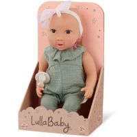 LullaBaby Panenka 35 cm v overalu s čelenkou