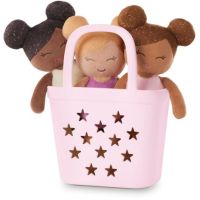 LullaBaby Panenky plyšové do vany v košíku Pink 3