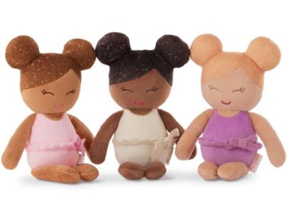LullaBaby Panenky plyšové do vany v košíku Pink