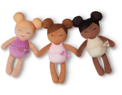LullaBaby Panenky plyšové do vany v košíku Pink