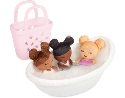 LullaBaby Panenky plyšové do vany v košíku Pink