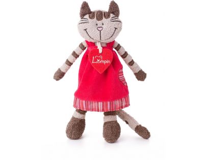 Lumpin Kočička Angelique v jahodových šatech střední 23 cm