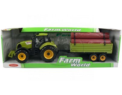 Mac Toys Traktor s valníkem - Zelený s kládami