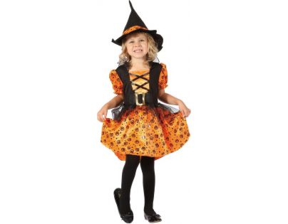 Made Dětský kostým Čarodějka oranžová 92-104cm