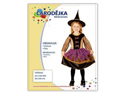 MaDe Dětský kostým čarodějka pro malé děti