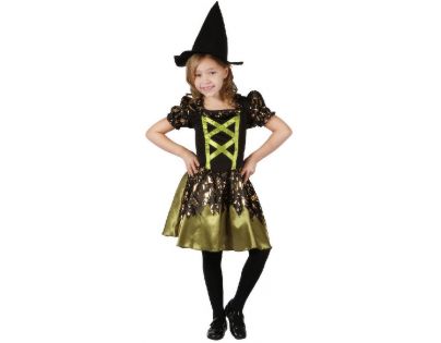 Made Dětský kostým Čarodějka zelená 120-130 cm