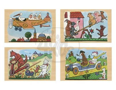MaDe 57845 - Puzzle 4 obrázky Josef Lada