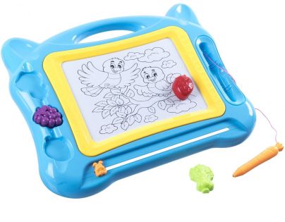 Magnetická tabulka kreslící s razítky modrá