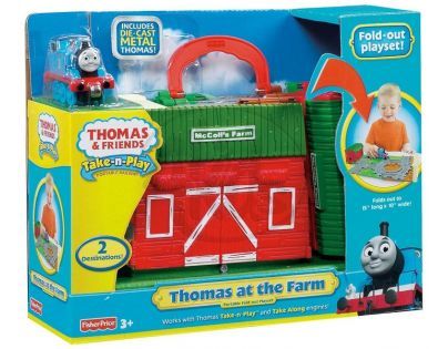 Fisher Price Mašinka Tomáš Take-n-Play hrací kufříková sada - Tomáš na farmě