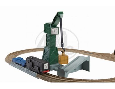 FISHER PRICE R9489 Mašinka Tomáš TrackMaster Sada - Cranky's Spinning Cargo Drop