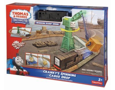 FISHER PRICE R9489 Mašinka Tomáš TrackMaster Sada - Cranky's Spinning Cargo Drop
