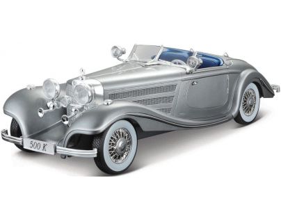 Maisto 1936 Mercedes-Benz 500 K Typ Specialroadster metal šedá 1 : 18