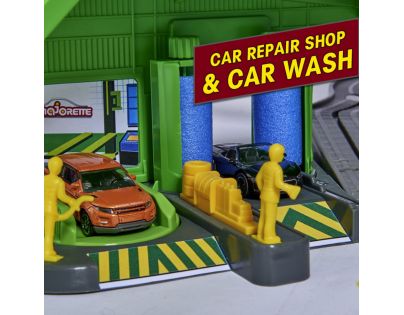Majorette Garáž Super City a 6 autíček s vlakem