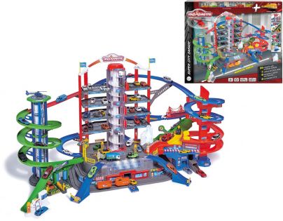 Majorette Garáž Super City a 6 autíček s vlakem