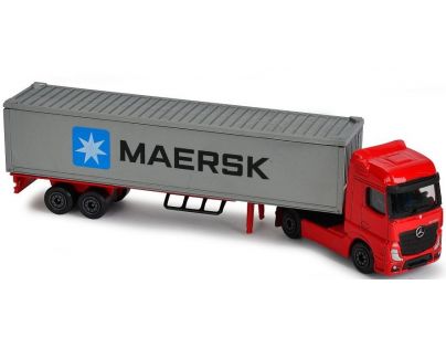 Majorette Nákladní auto kovové Mercedes-Benz Maersk Červená kabina