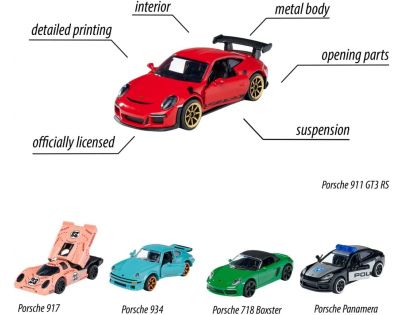 Majorette Porsche Dárková sada 5 ks 1 : 64