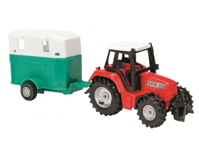 Majorette Traktor s přívěsem převoz koní
