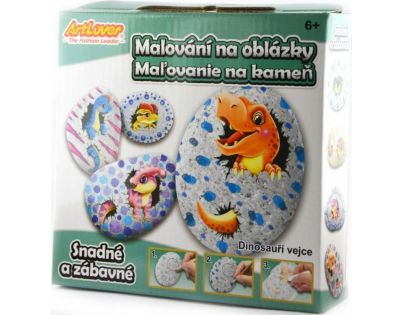 Malování na oblázky Dino vejce