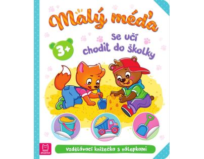 Malý méďa se učí chodit do školky
