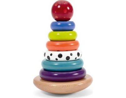 Mamas & Papas Dřevěná pyramida z kroužků