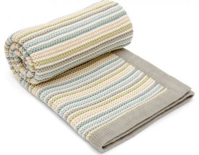 Mamas & Papas Pletená deka krémová Pastelové proužky