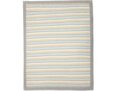 Mamas & Papas Pletená deka krémová Pastelové proužky