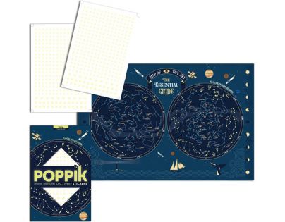 Poppik Samolepkový plakát Mapa hvězd svítící ve tmě