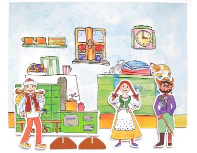 Marionetino Čert, Honza a Káča Scéna s figurkami