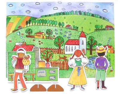 Marionetino Čert, Honza a Káča Scéna s figurkami