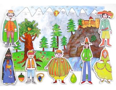 Marionetino Dlouhý, Široký a Bystrozraký Scéna s figurkami