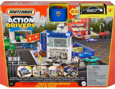 Matchbox Action Drivers Dobrodružný herní set policejní stanice se světly a zvuky