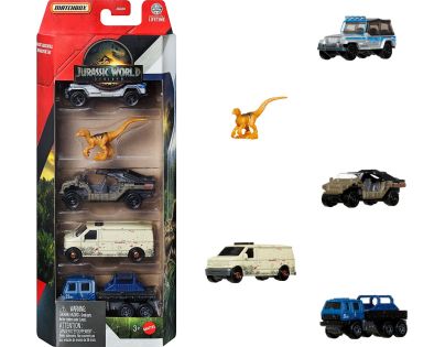 Mattel Matchbox Jurský svět 4 ks angličák a dinosaurus