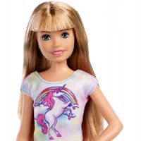Mattel Barbie Chůva blondýnka v růžových šatech s jednorožcem  2