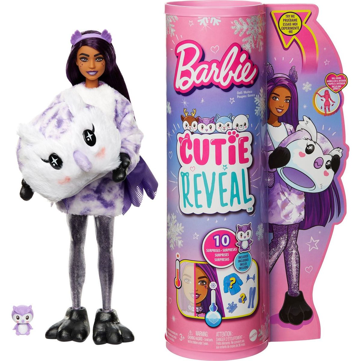 Mattel Barbie Cutie Reveal zima panenka série 3 sova
