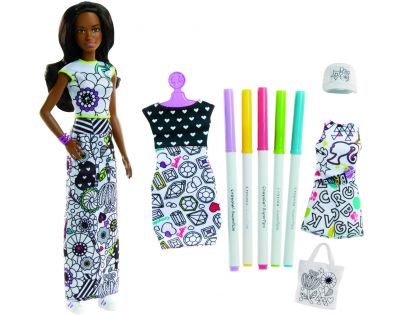 Mattel Barbie D.I.Y Crayola Vybarvování šatů Černoška