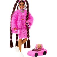 Mattel Barbie Extra Růžové šaty Zlaté osmdesátky