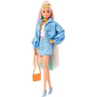 Mattel Barbie Extra Vzorovaná modrá sukně s bundou 3