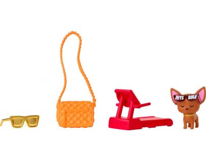 Mattel Barbie Extra Vzorovaná modrá sukně s bundou