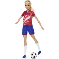Mattel Barbie fotbalová panenka Barbie v červeném dresu - Poškozený obal 2