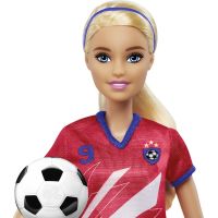 Mattel Barbie fotbalová panenka Barbie v červeném dresu - Poškozený obal 6