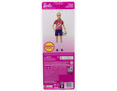 Mattel Barbie fotbalová panenka Barbie v červeném dresu - Poškozený obal