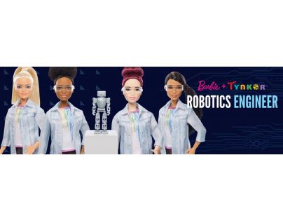 Mattel Barbie inženýrka robotiky Fialové vlasy