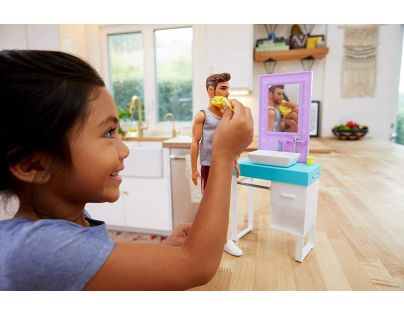 Mattel Barbie Ken s nábytkem umyvadlo