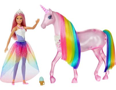 Mattel Barbie kouzelný jednorožec a panenka