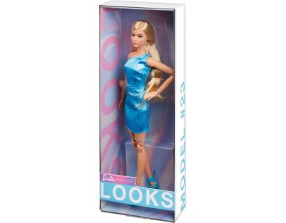 Mattel Barbie Looks blondýnka v modrých šatech