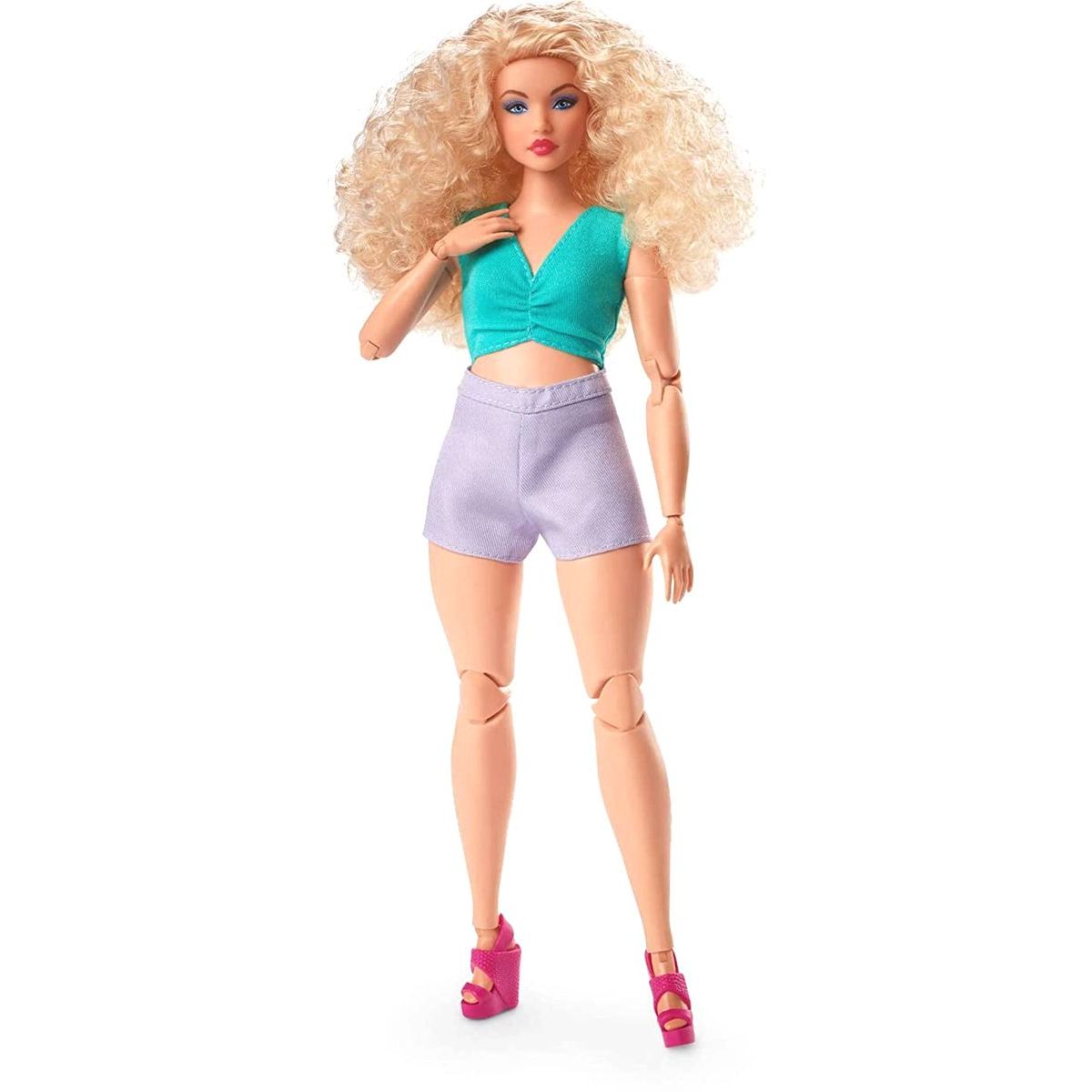 Mattel Barbie Looks blondýnka ve fialových šortkách HJW83