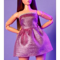 Mattel Barbie Looks brunetka v růžových mini šatech 5