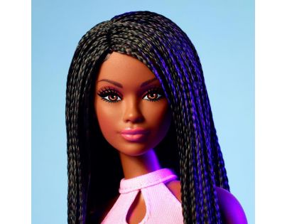 Mattel Barbie Looks s copánky v růžovém outfitu