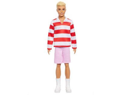 Mattel Barbie model Ken červenobílé proužkované triko